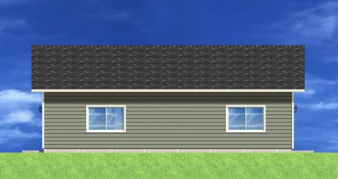 Rear Elevation for House Plan #191009