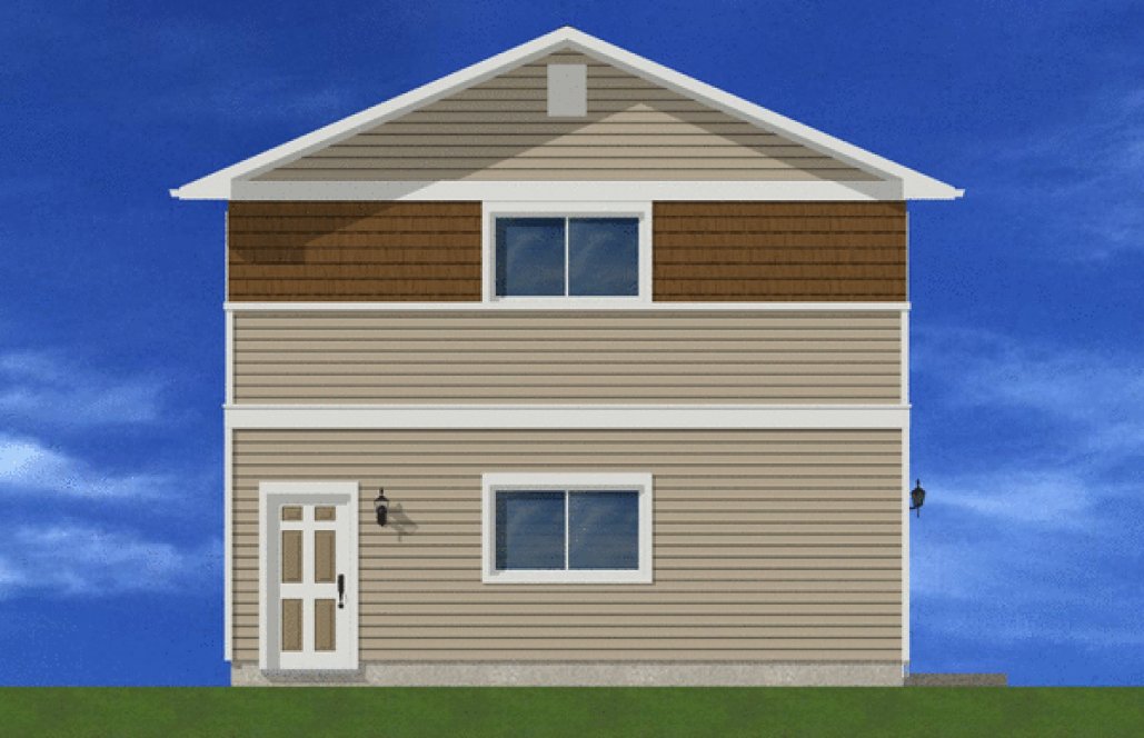Left Elevation for House Plan #191008