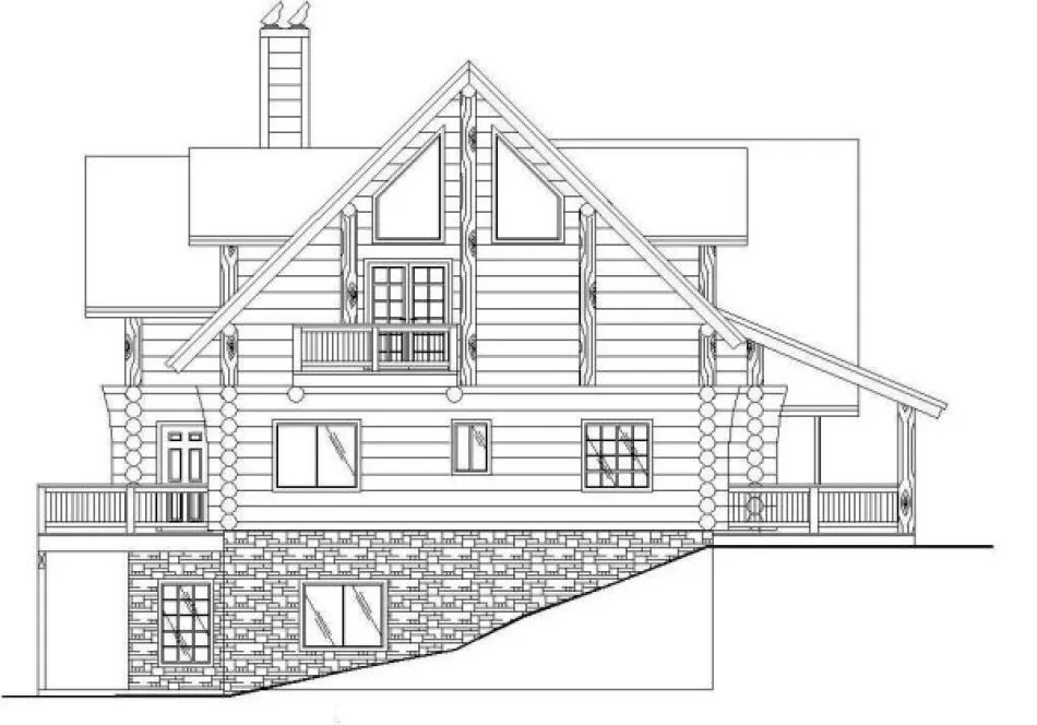 Left Elevation for House Plan #455201