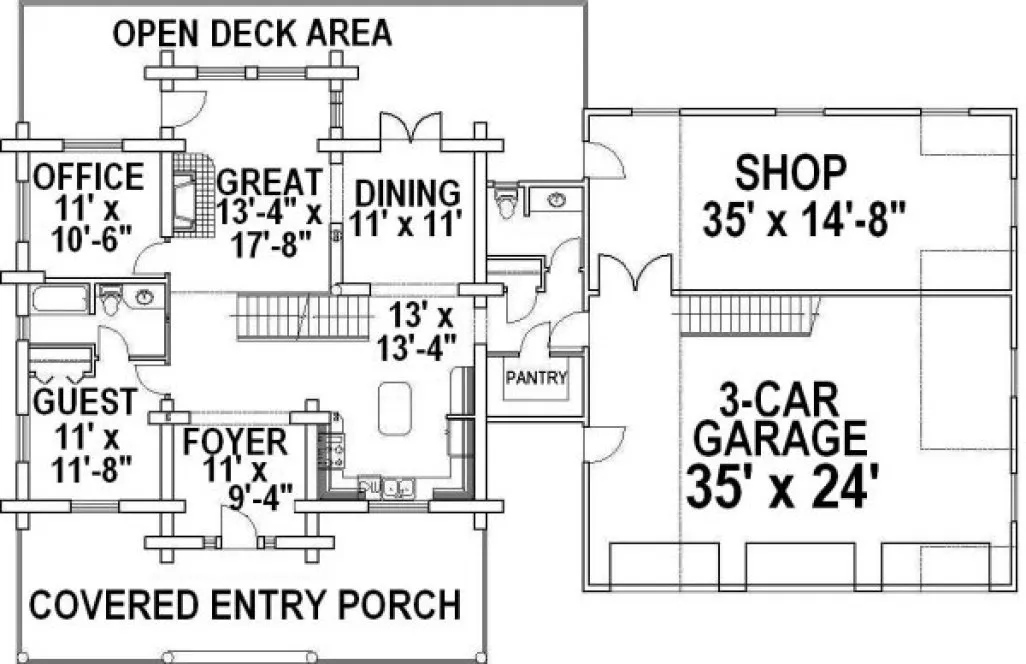 Main Floor Plan for House Plan #455201