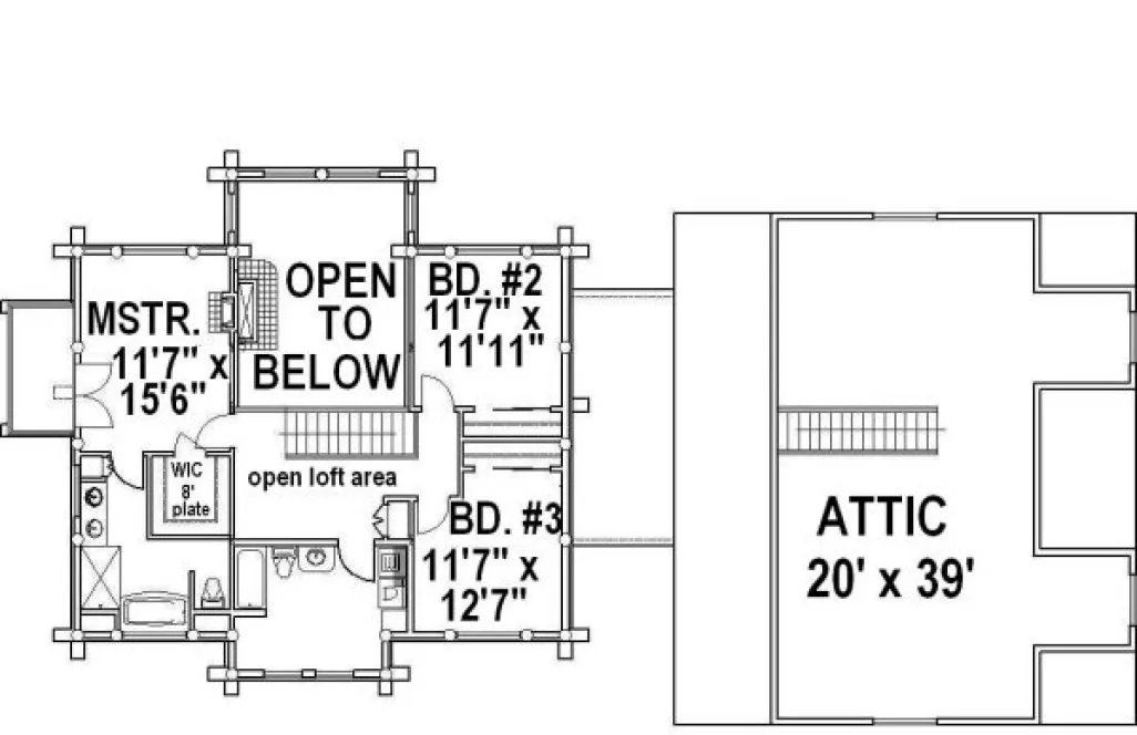 Second Floor Plan for House Plan #455201