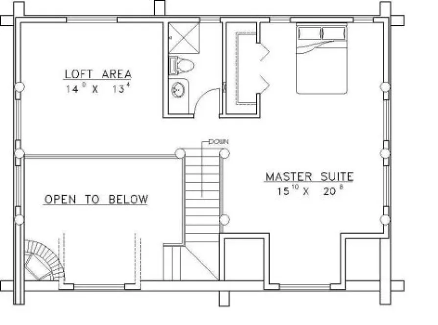 Second Floor Plan for House Plan #456201