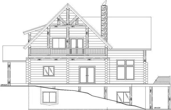 Left Elevation for House Plan #457201