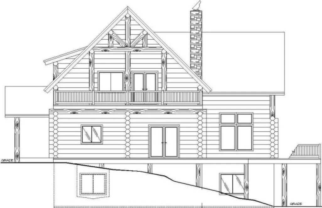 Left Elevation for House Plan #457201