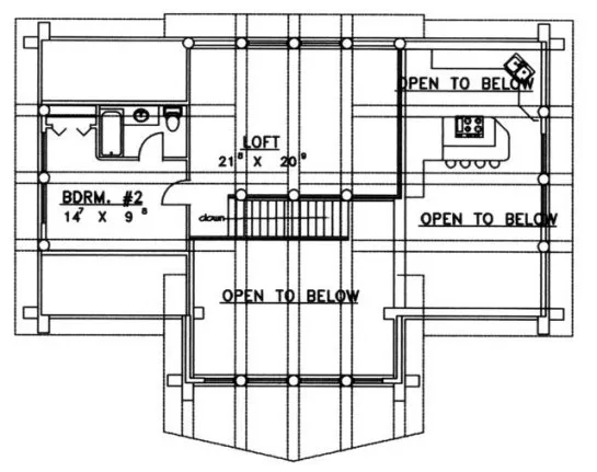 Second Floor Plan for House Plan #451301