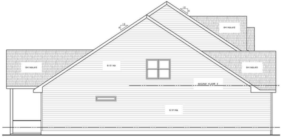 Left Elevation for House Plan #157342