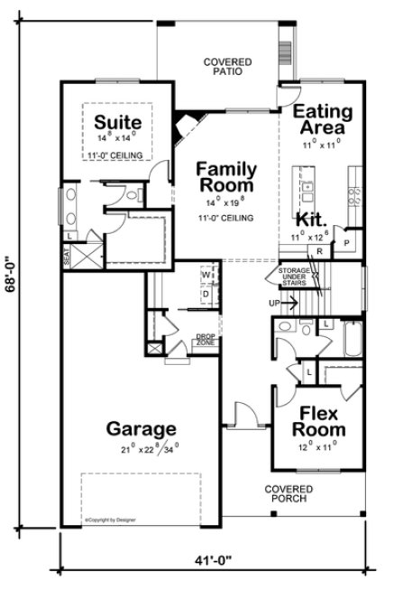 Main Floor Plan for House Plan #157342