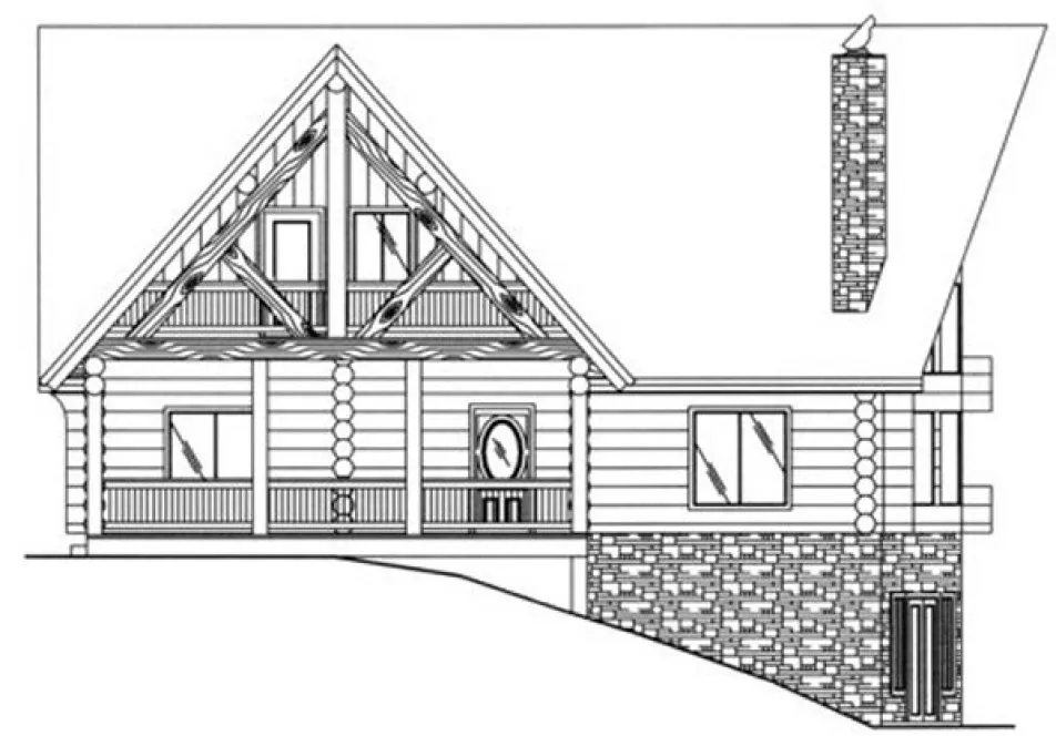 Left Elevation for House Plan #454301