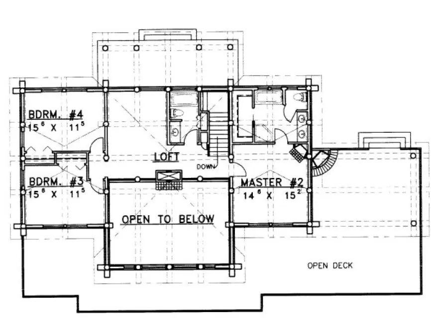 Second Floor Plan for House Plan #456301