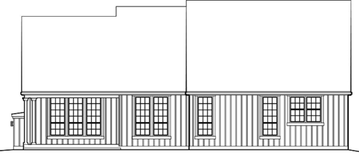 Rear Elevation for House Plan #321321