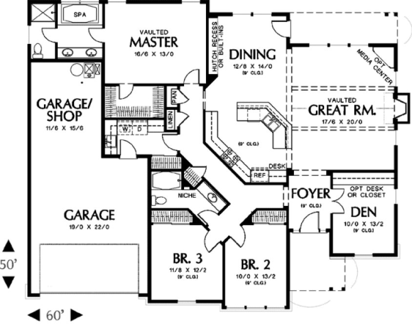 Main Floor Plan for House Plan #321321