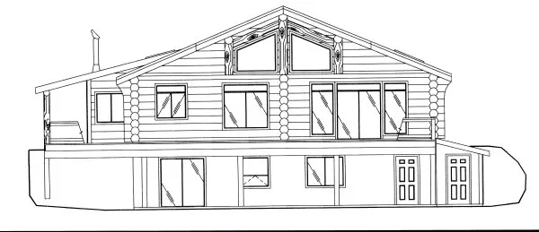 Rear Elevation for House Plan #450401