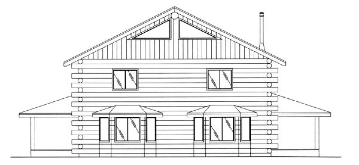 Rear Elevation for House Plan #452401