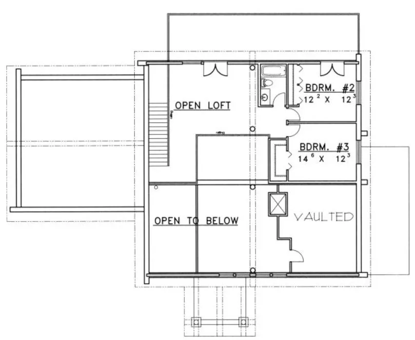 Second Floor Plan for House Plan #453401