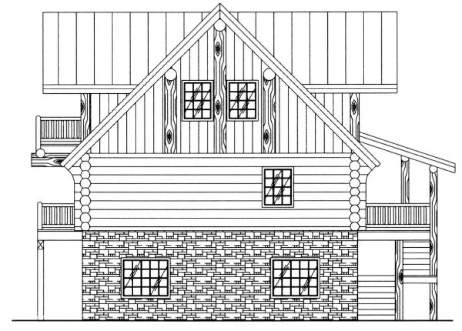 Rear Elevation for House Plan #454401