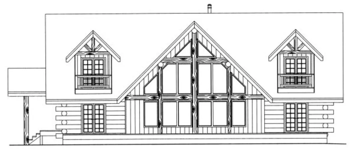 Rear Elevation for House Plan #455401