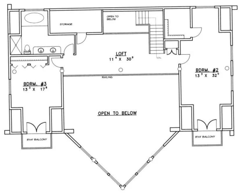 Second Floor Plan for House Plan #455401