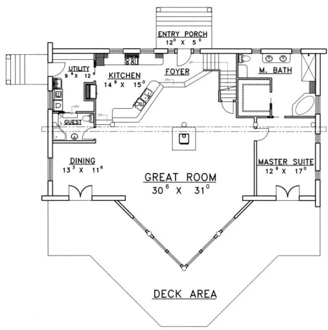 Main Floor Plan for House Plan #456401