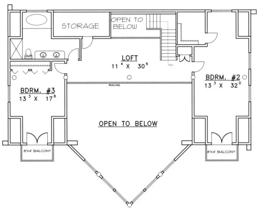 Second Floor Plan for House Plan #456401