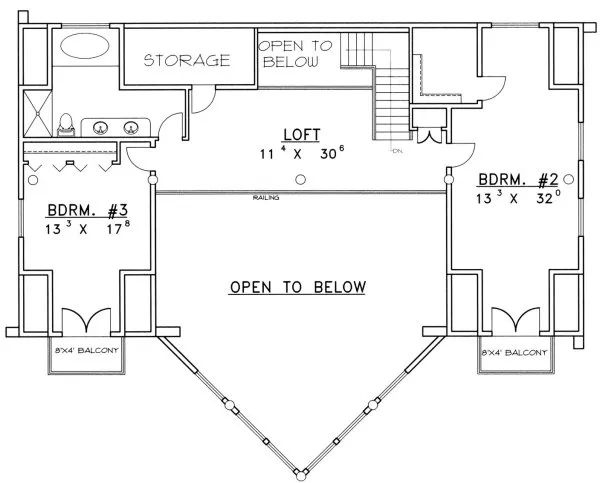 Second Floor Plan for House Plan #456401