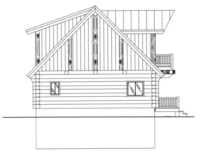 Rear Elevation for House Plan #457401