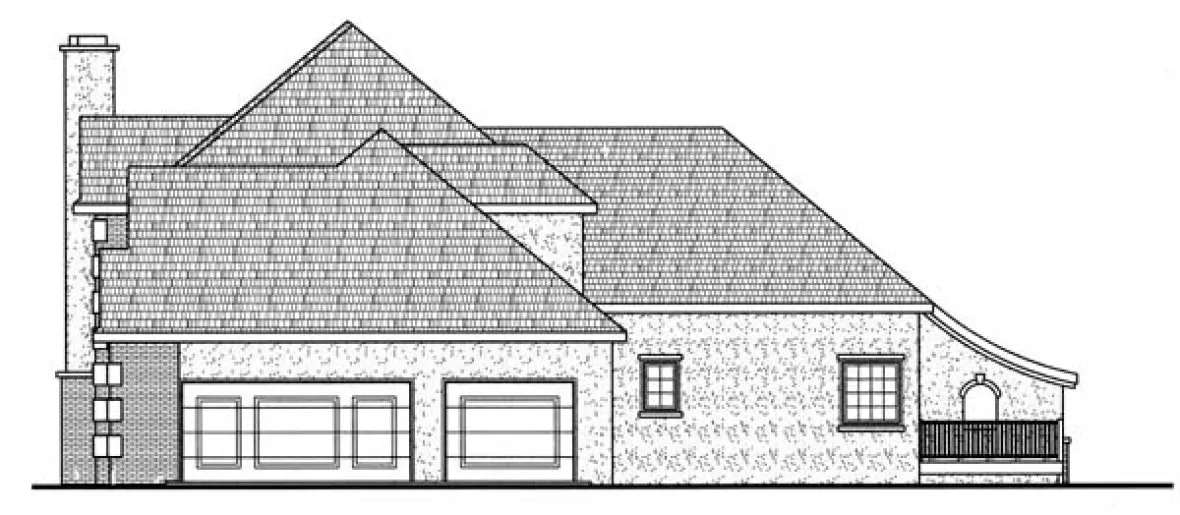 Rear Elevation for House Plan #707914