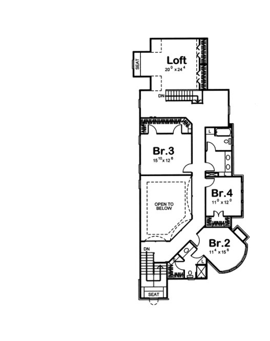 Second Floor Plan for House Plan #707914