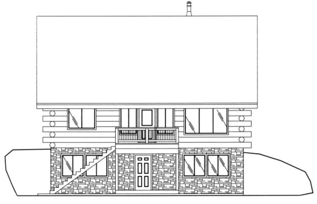 Rear Elevation for House Plan #459401