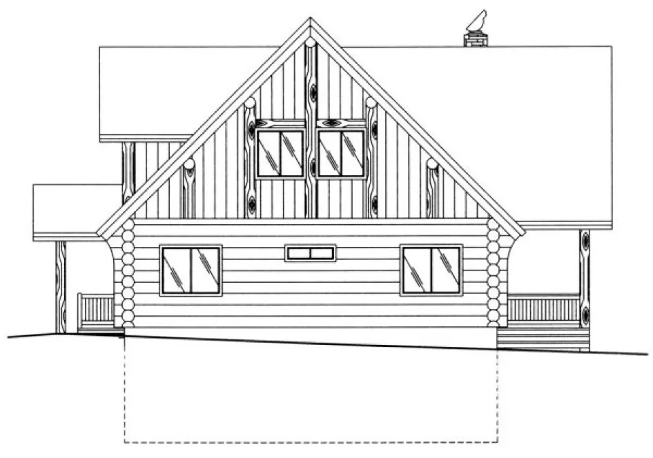 Rear Elevation for House Plan #450501
