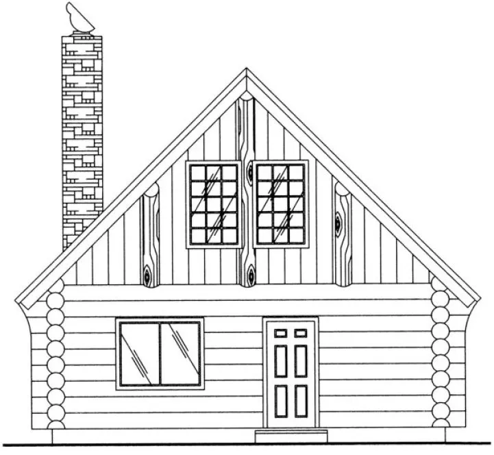 Rear Elevation for House Plan #452501