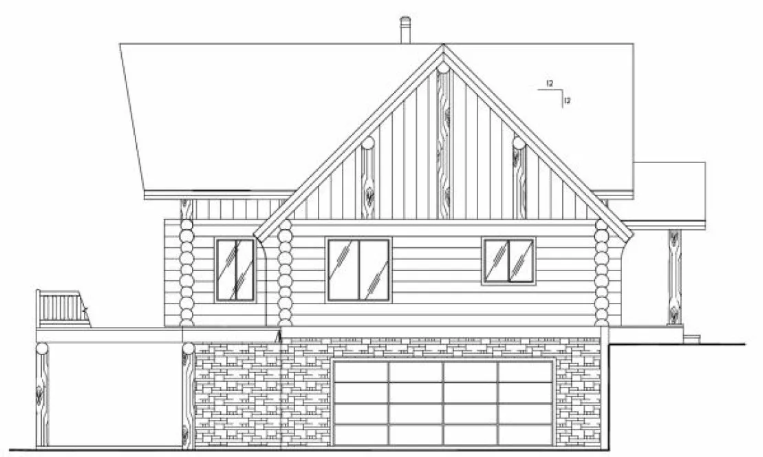 Left Elevation for House Plan #453501