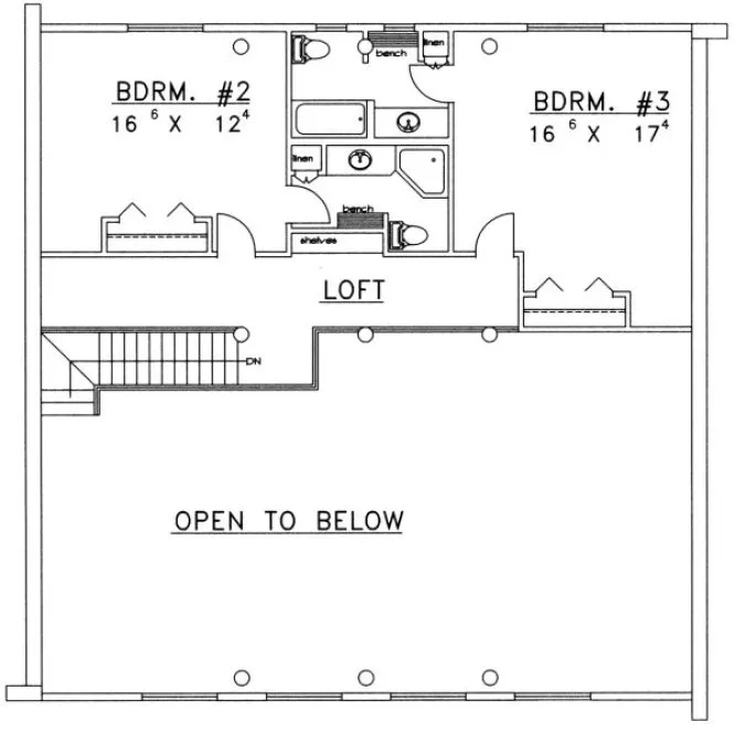 Second Floor Plan for House Plan #454501