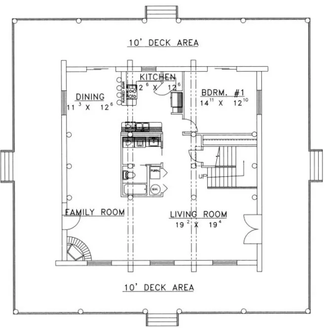 Main Floor Plan for House Plan #455501