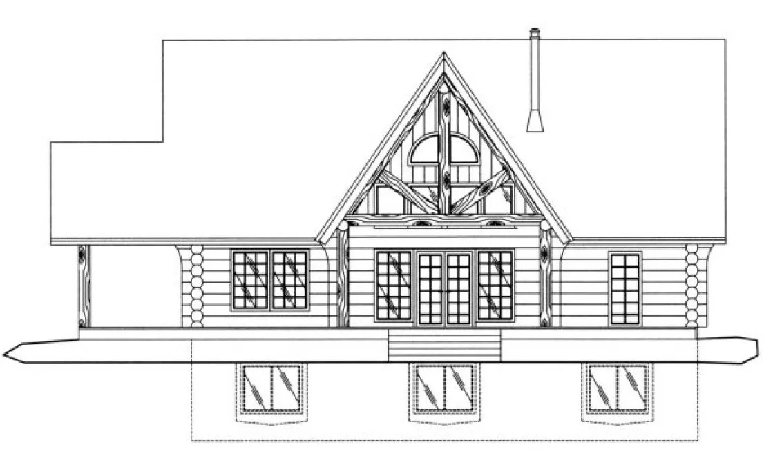 Rear Elevation for House Plan #459501