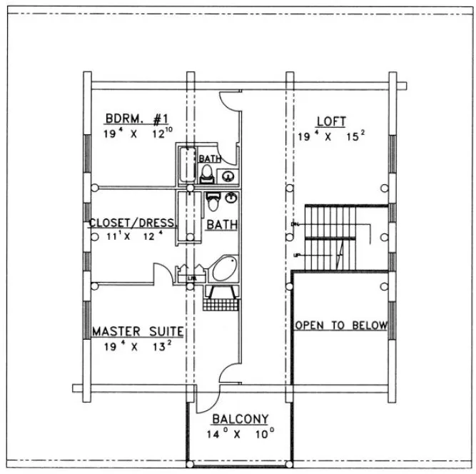 Second Floor Plan for House Plan #450601