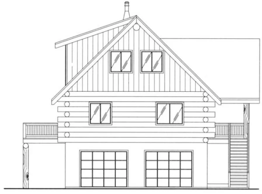 Left Elevation for House Plan #456601