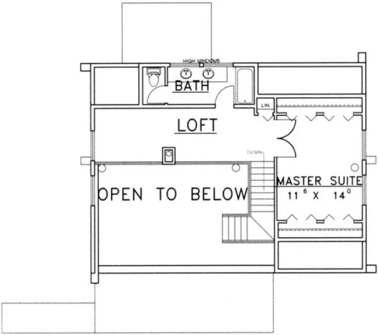 Second Floor Plan for House Plan #456601