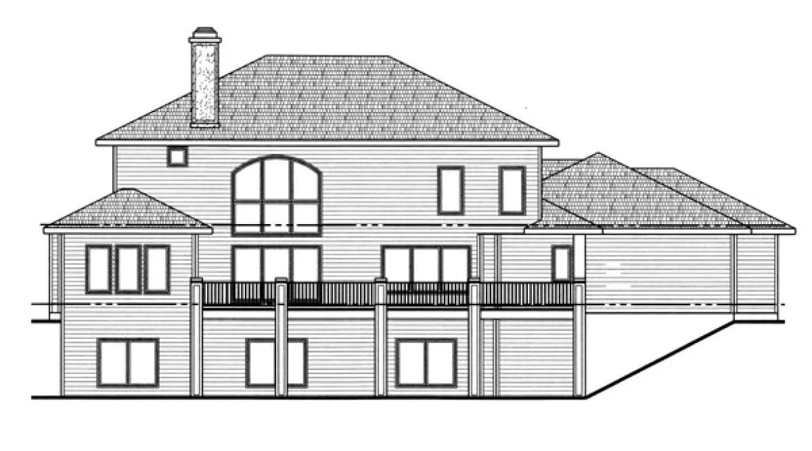 Rear Elevation for House Plan #705633