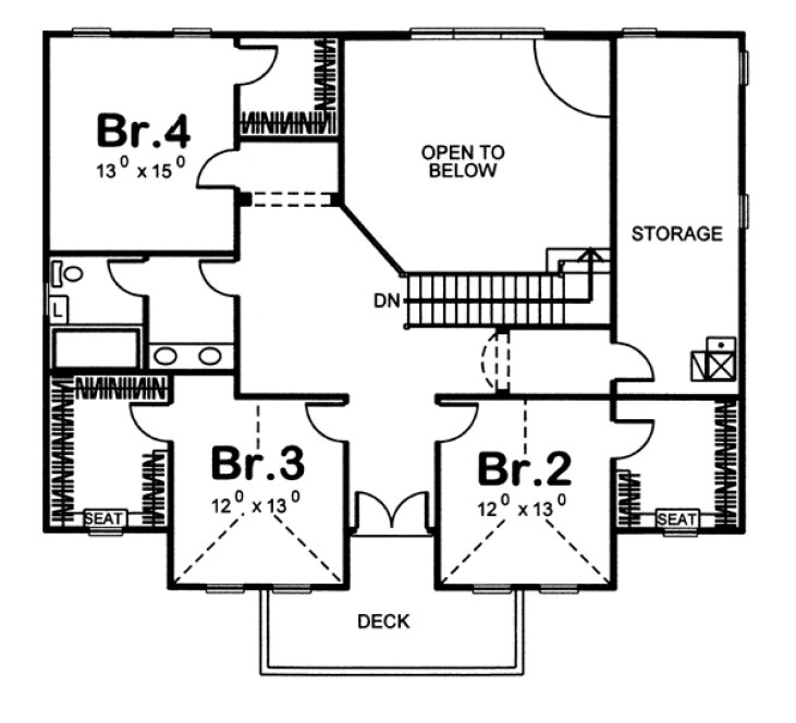 Second Floor Plan for House Plan #705633