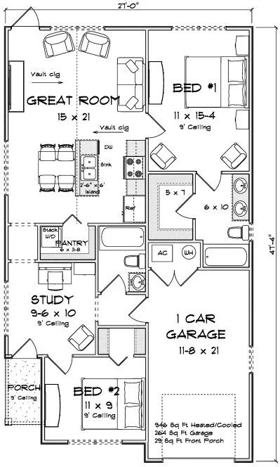 Main Floor Plan for House Plan #246490