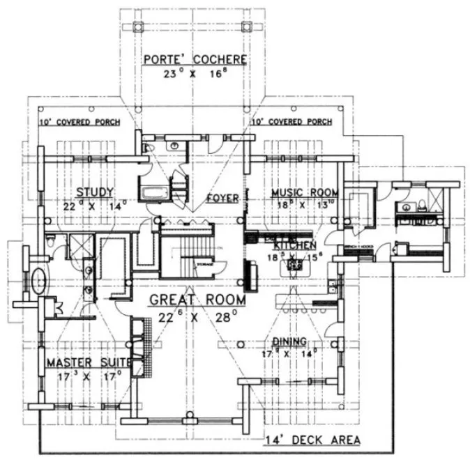 Main Floor Plan for House Plan #458601