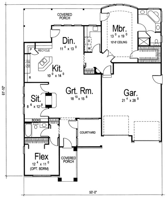 Main Floor Plan for House Plan #705861