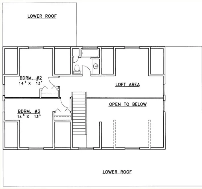 Second Floor Plan for House Plan #458701