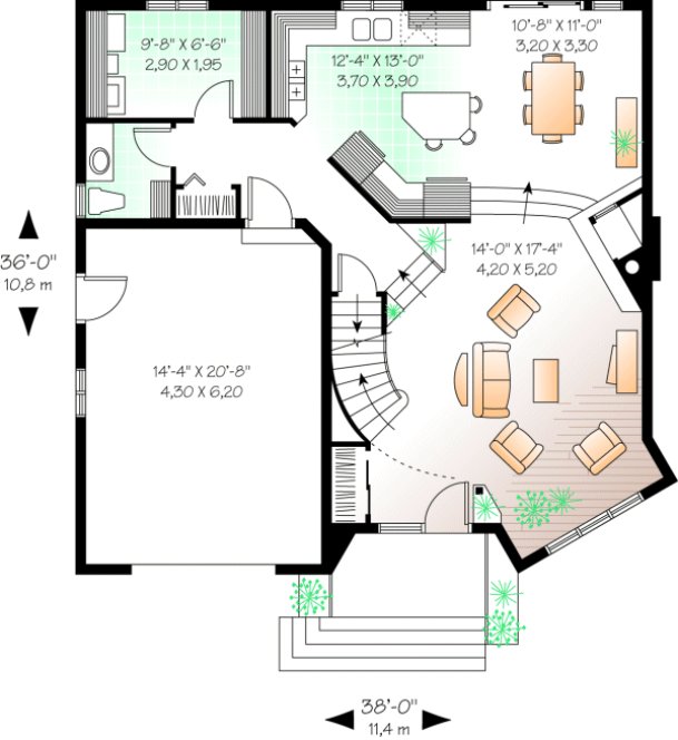 Main Floor Plan for House Plan #144442