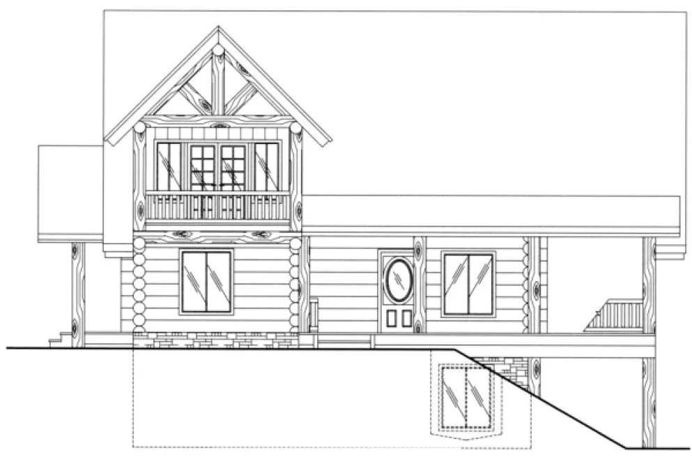 Rear Elevation for House Plan #459701