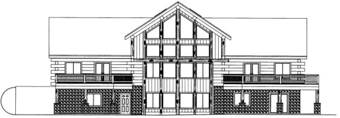 Rear Elevation for House Plan #453801