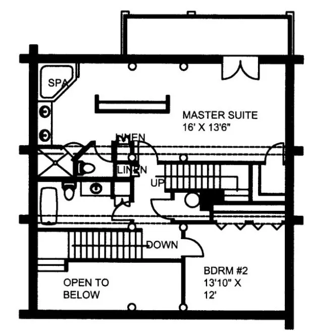 Second Floor Plan for House Plan #454801