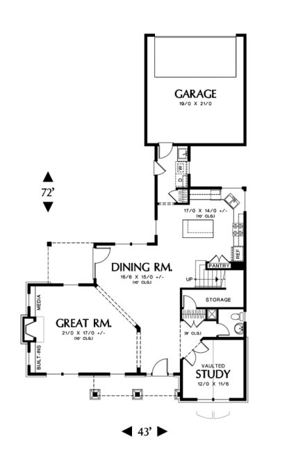 Main Floor Plan for House Plan #320712