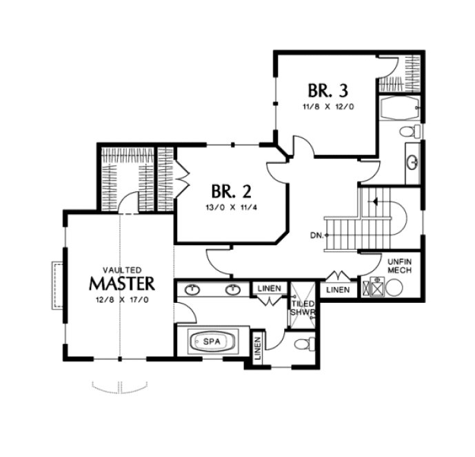 Second Floor Plan for House Plan #320712