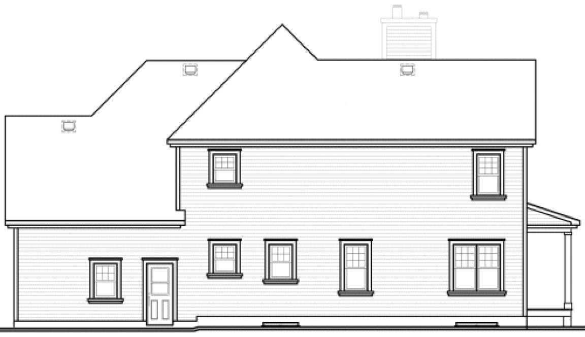 Rear Elevation for House Plan #147382